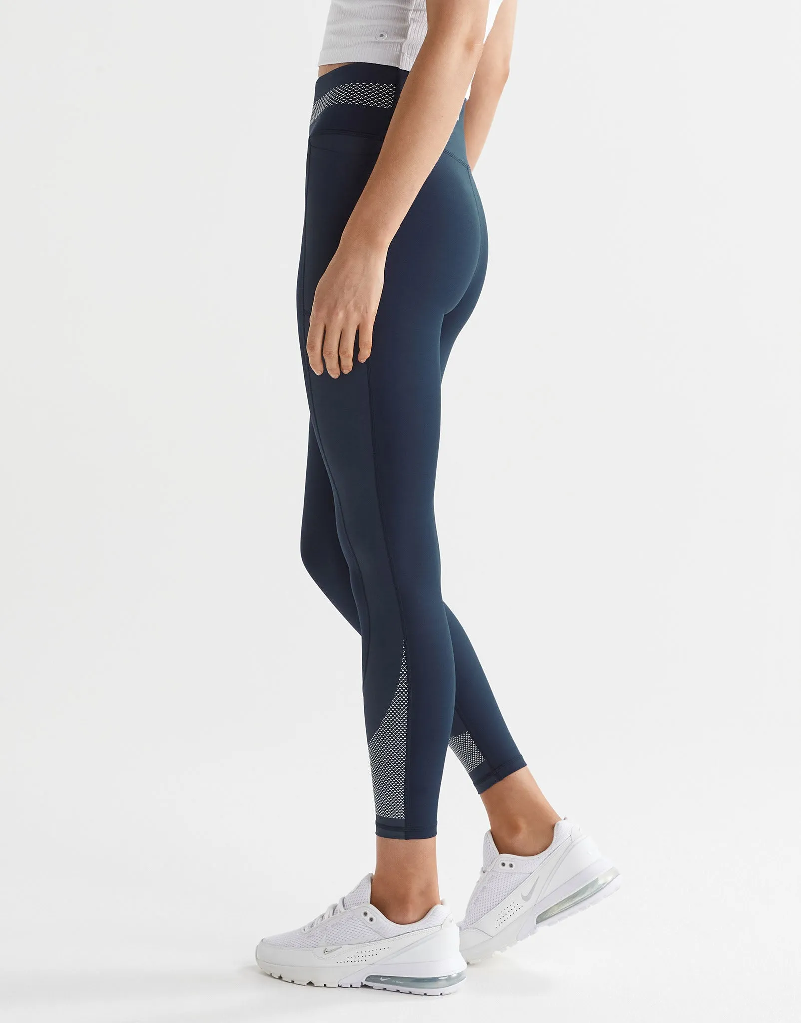 SASHA Full Length Legging - Navy, White