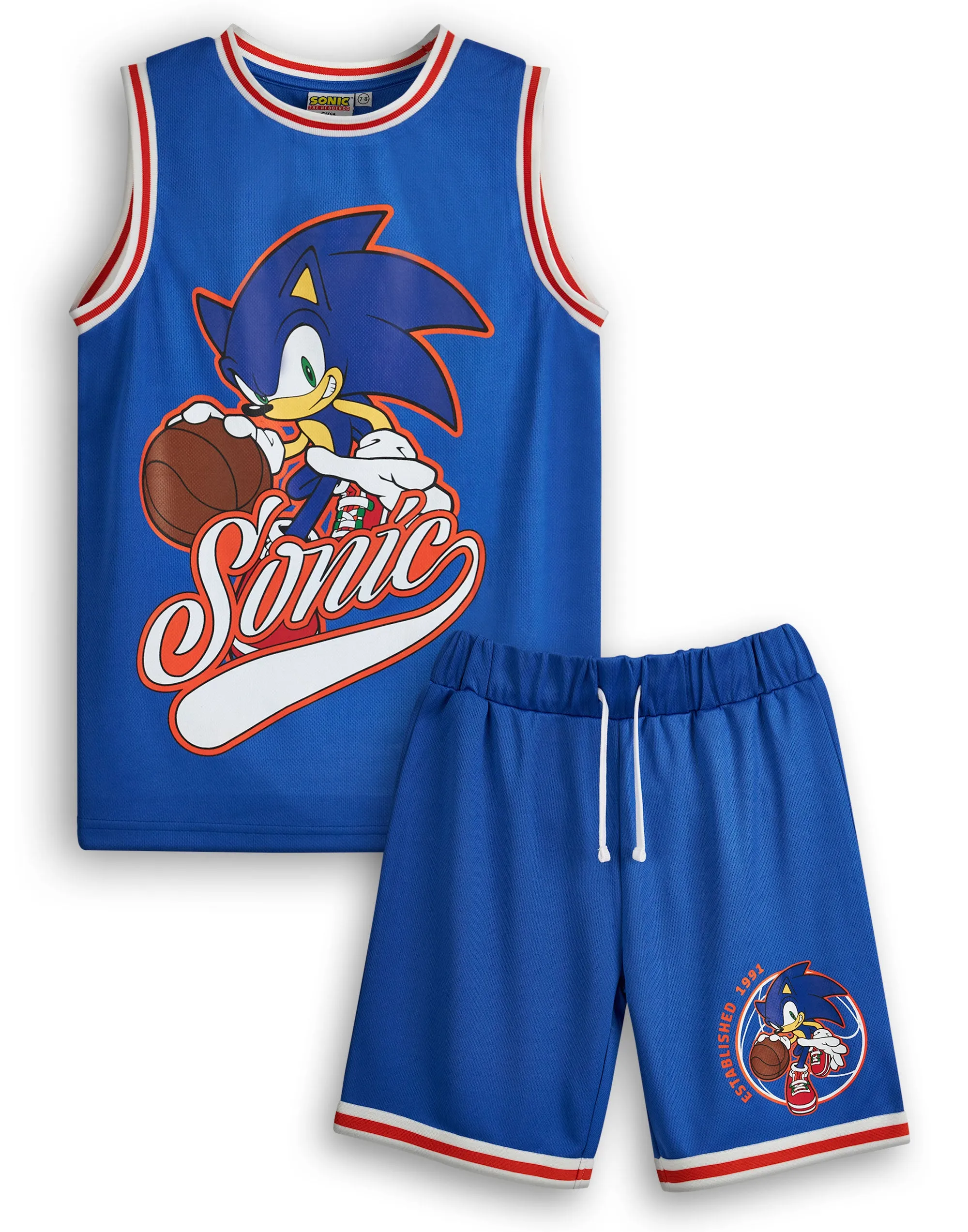 Sonic The Hedgehog Boys Basketball Jersey and Shorts Set