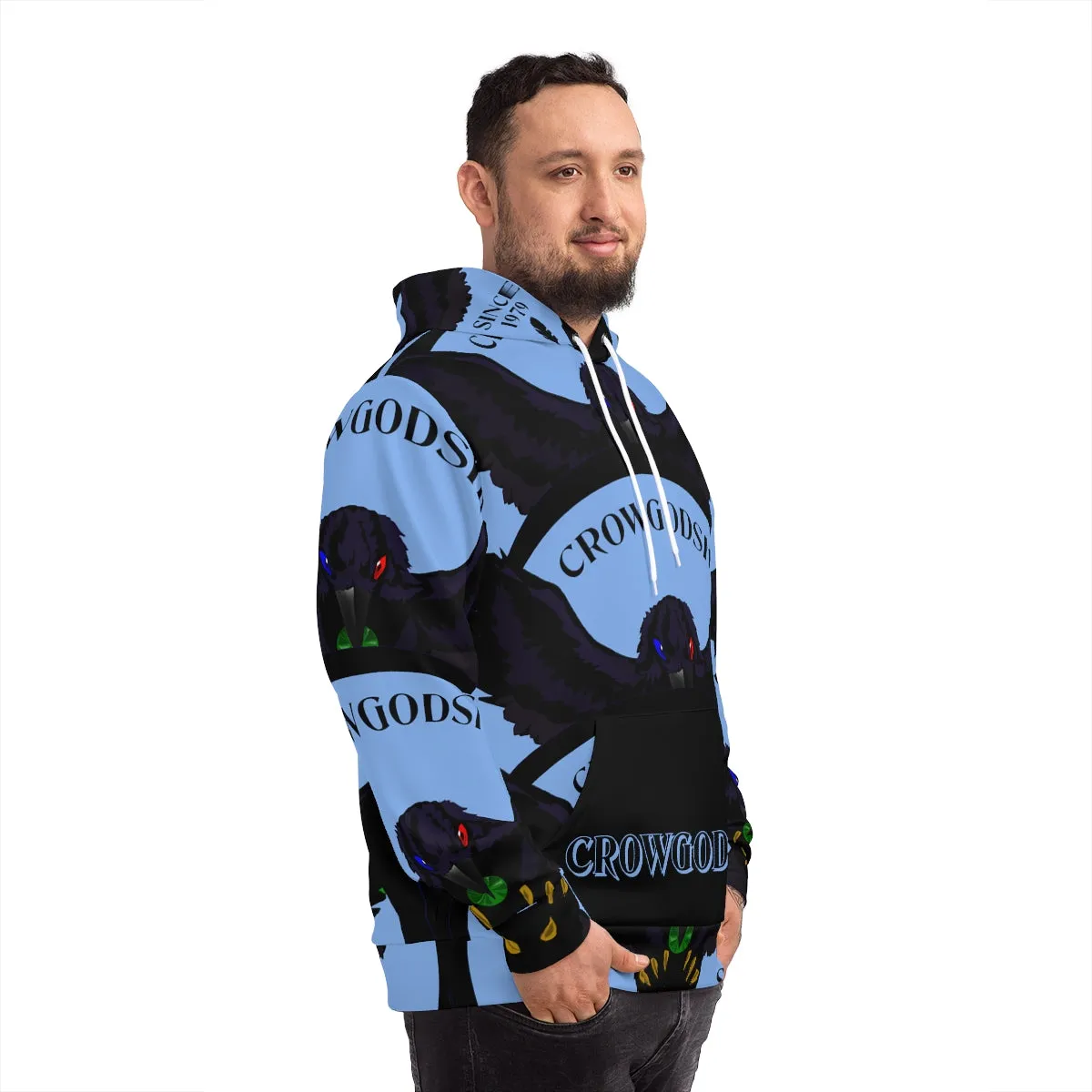 Special Edition Crowgodshi Designer Hoodie, CAROLINA BLUE LOGO