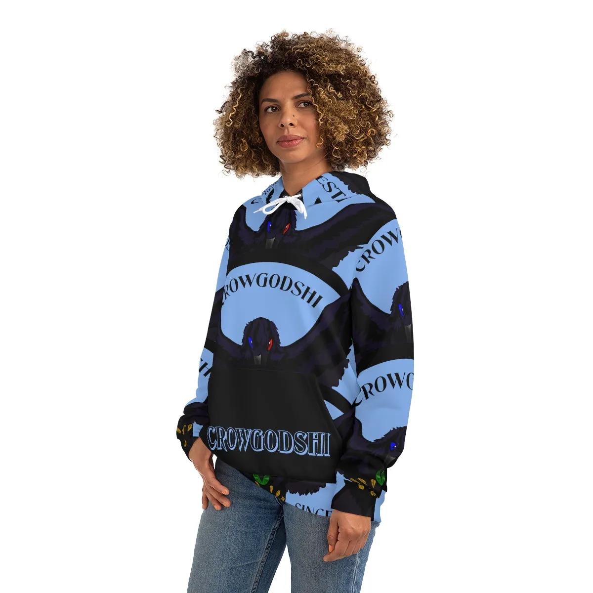 Special Edition Crowgodshi Designer Hoodie, CAROLINA BLUE LOGO