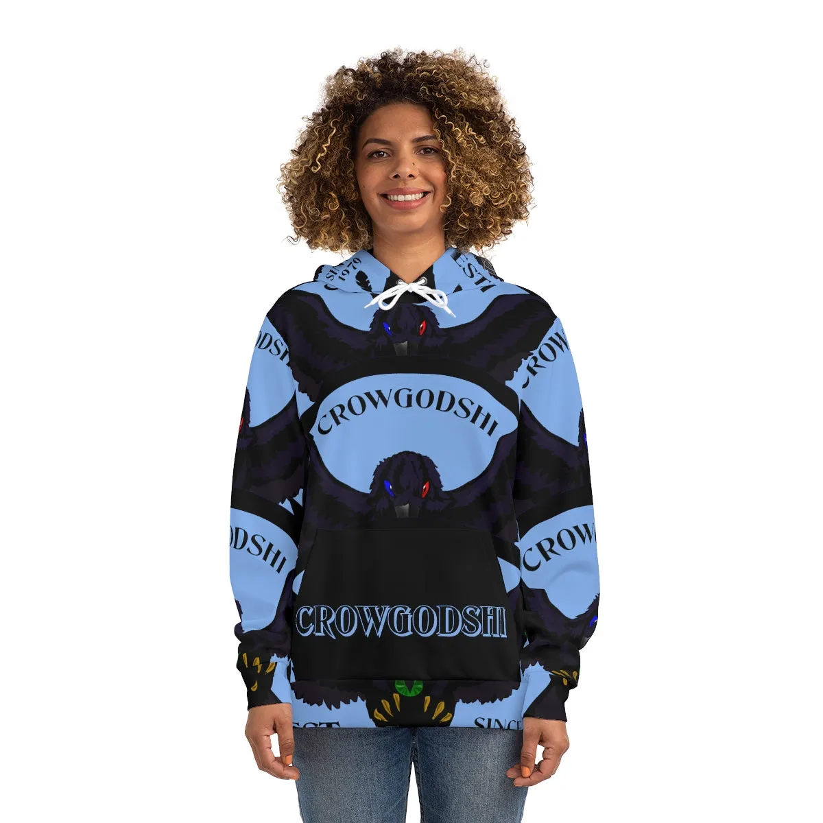 Special Edition Crowgodshi Designer Hoodie, CAROLINA BLUE LOGO