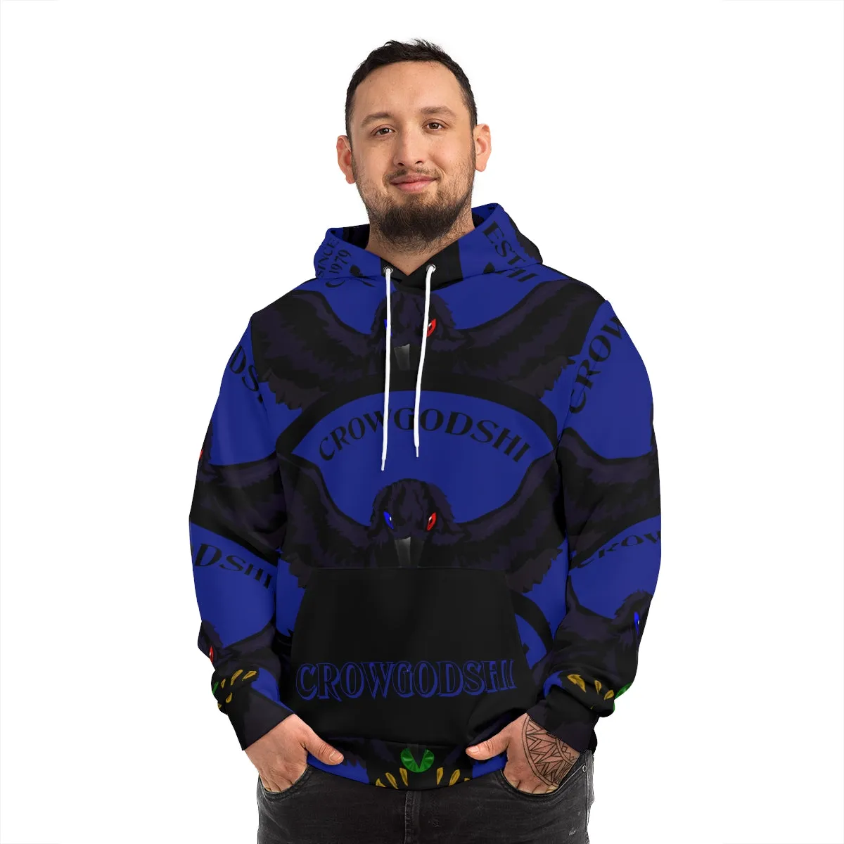 Special Edition Crowgodshi Designer Hoodie, DUKE BLUE LOGO