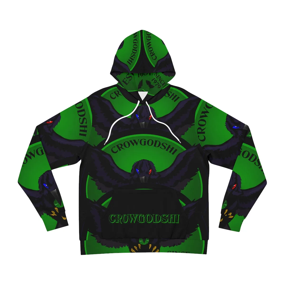 Special Edition Crowgodshi Designer Hoodie, GREEN LOGO