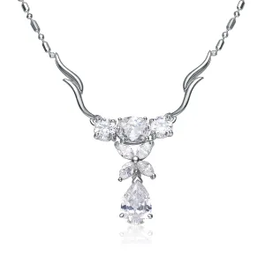 Sterling Silver Clear White Cubic Zirconia Necklace