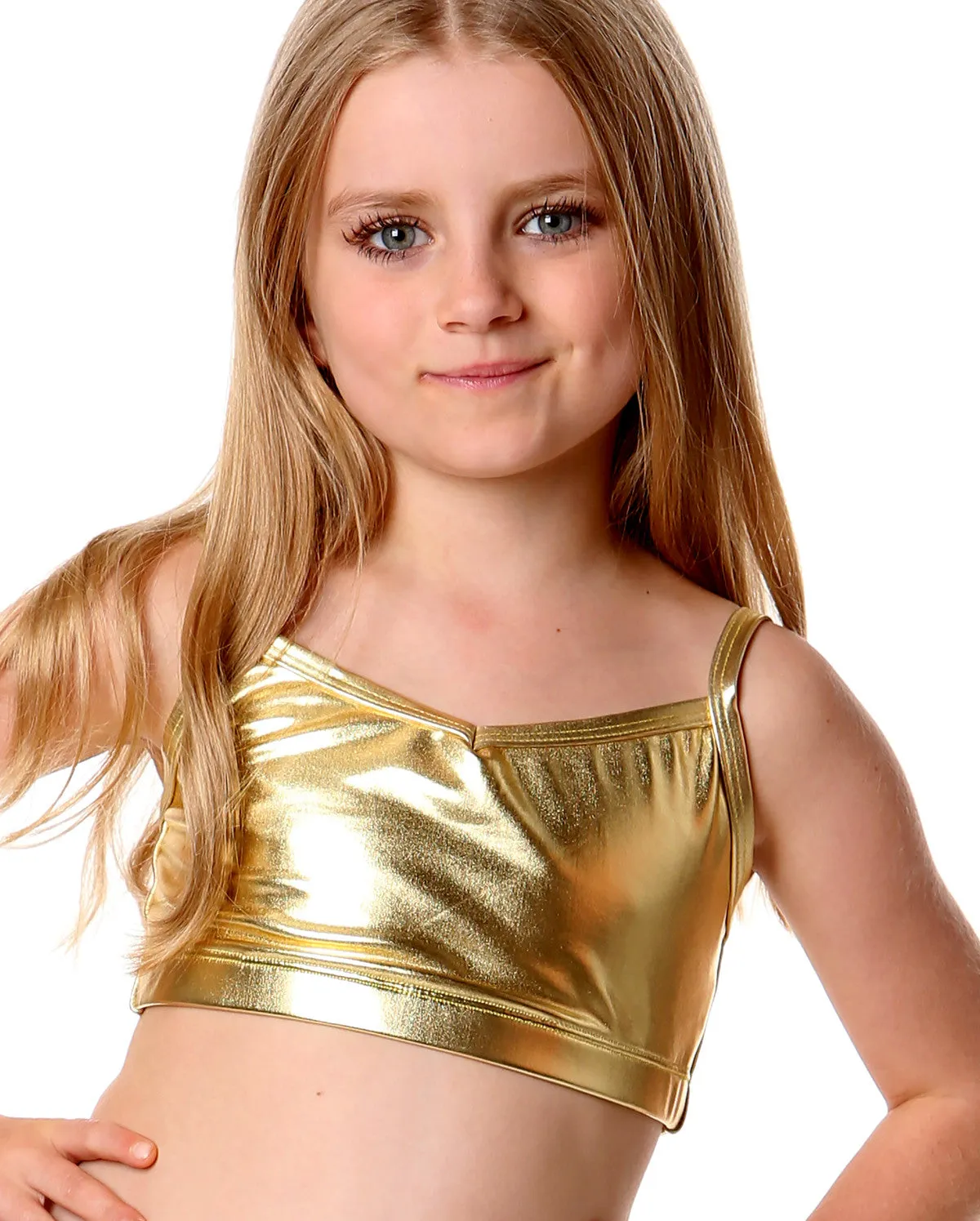 Studio 7 Metallics, Crop Top, Gold, Childs, CHCT02