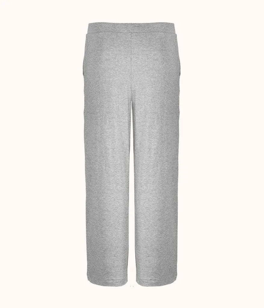 The Ribbed Lounge Pant: Heather Gray