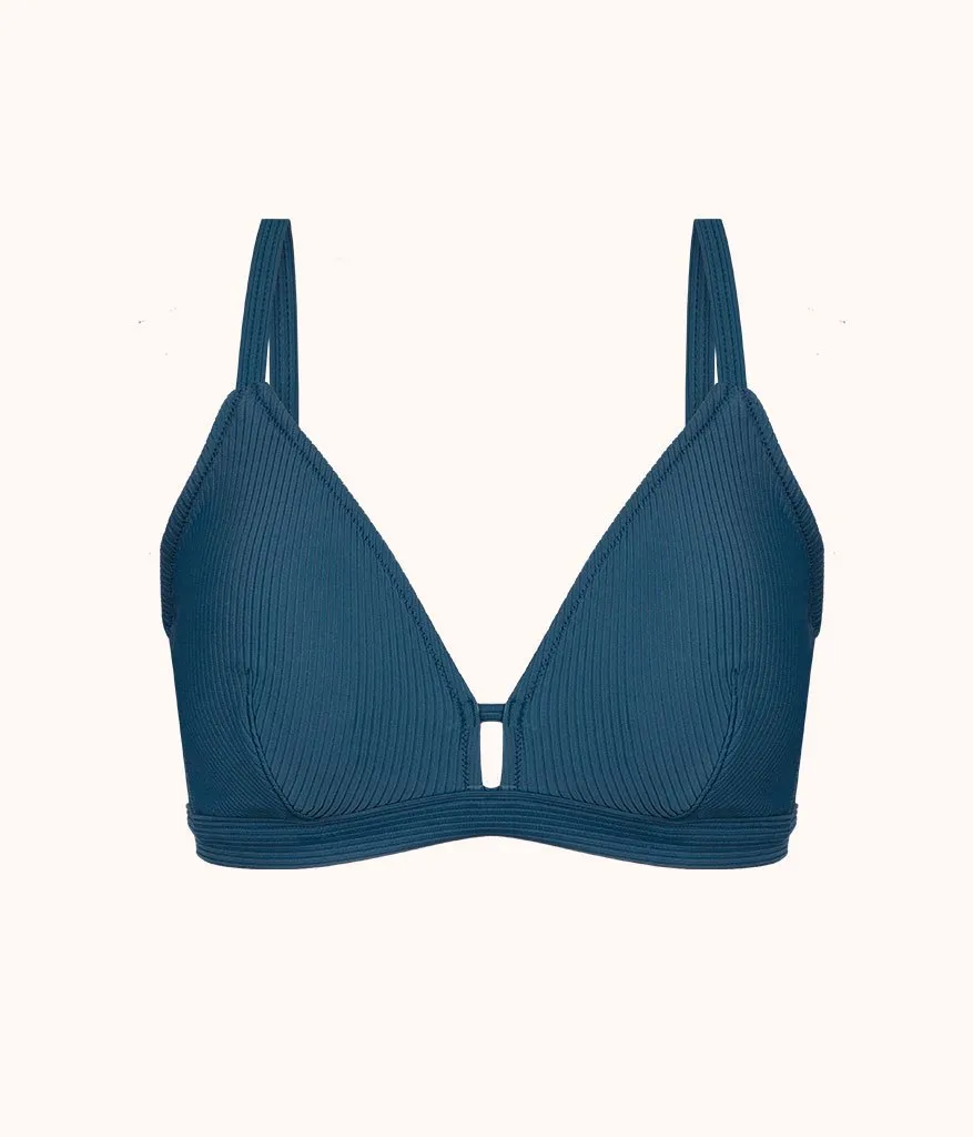 The Swim Ribbed Busty Bralette: Teal Bay