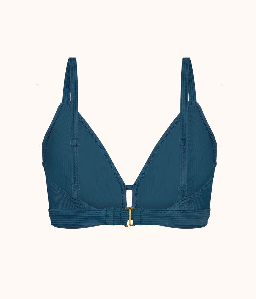 The Swim Ribbed Busty Bralette: Teal Bay