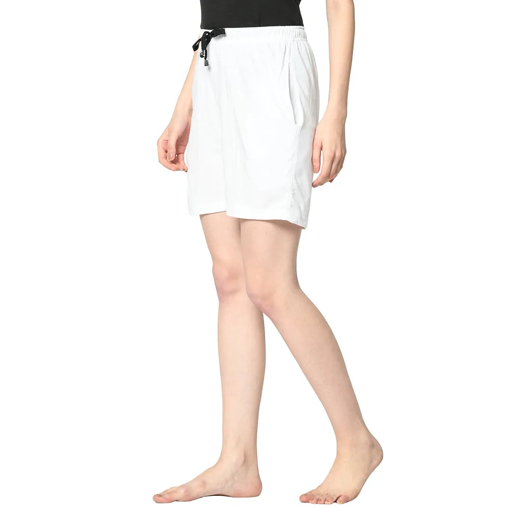 Vimal Jonney White Shorts For Women's