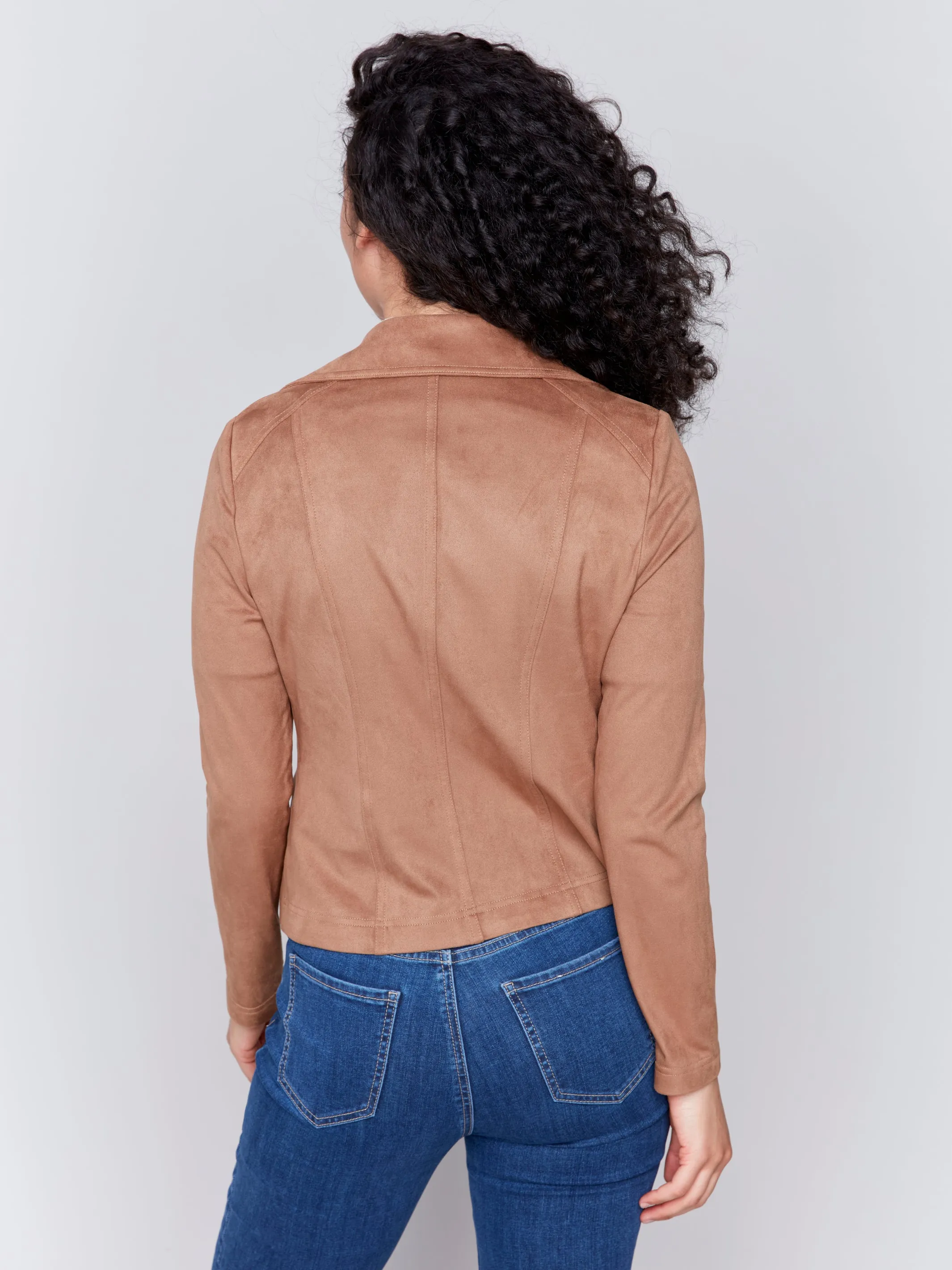 Vintage Faux Suede Moto Jacket