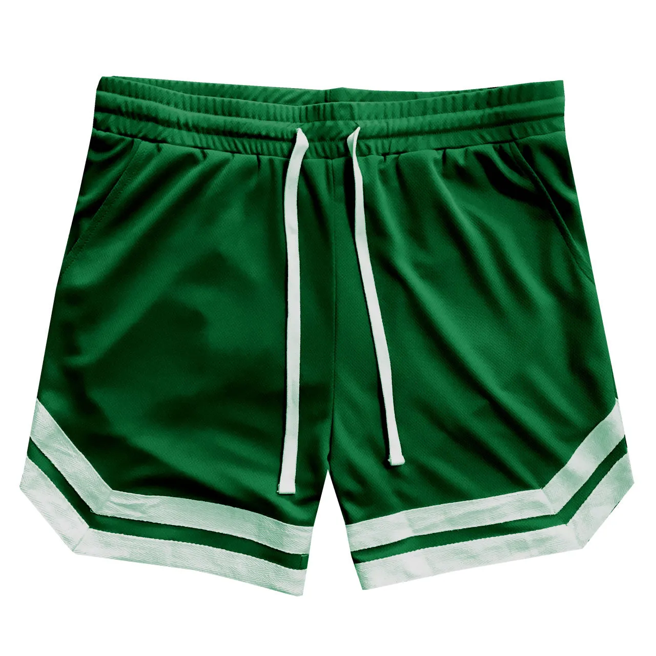 Vintage Striped Logo Mens Mesh Basketball Shorts With Pockets