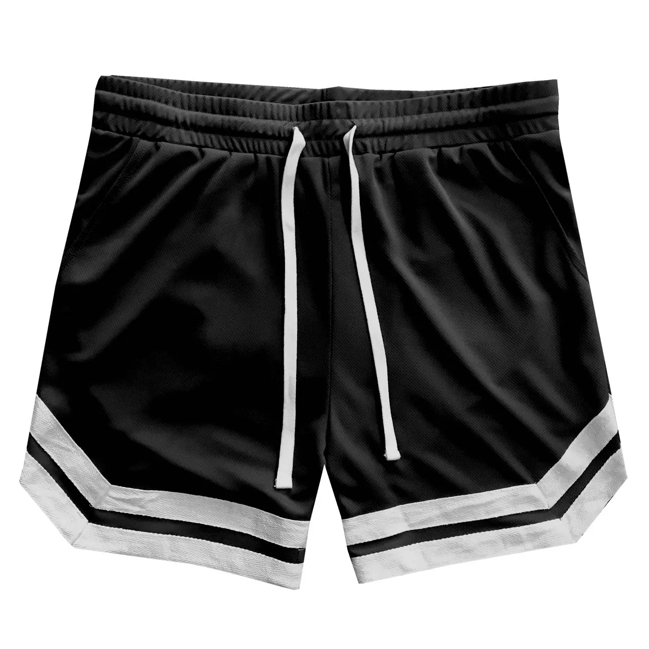 Vintage Striped Logo Mens Mesh Basketball Shorts With Pockets