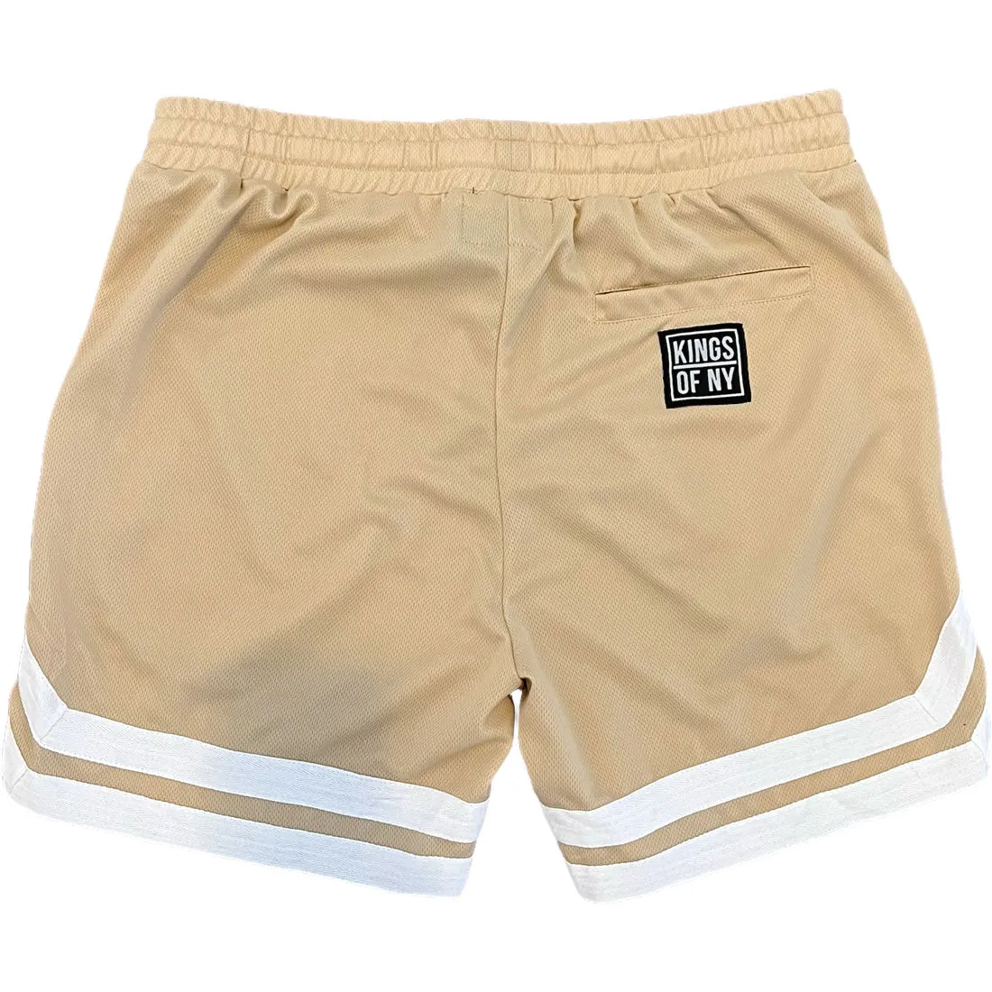 Vintage Striped Logo Mens Mesh Basketball Shorts With Pockets