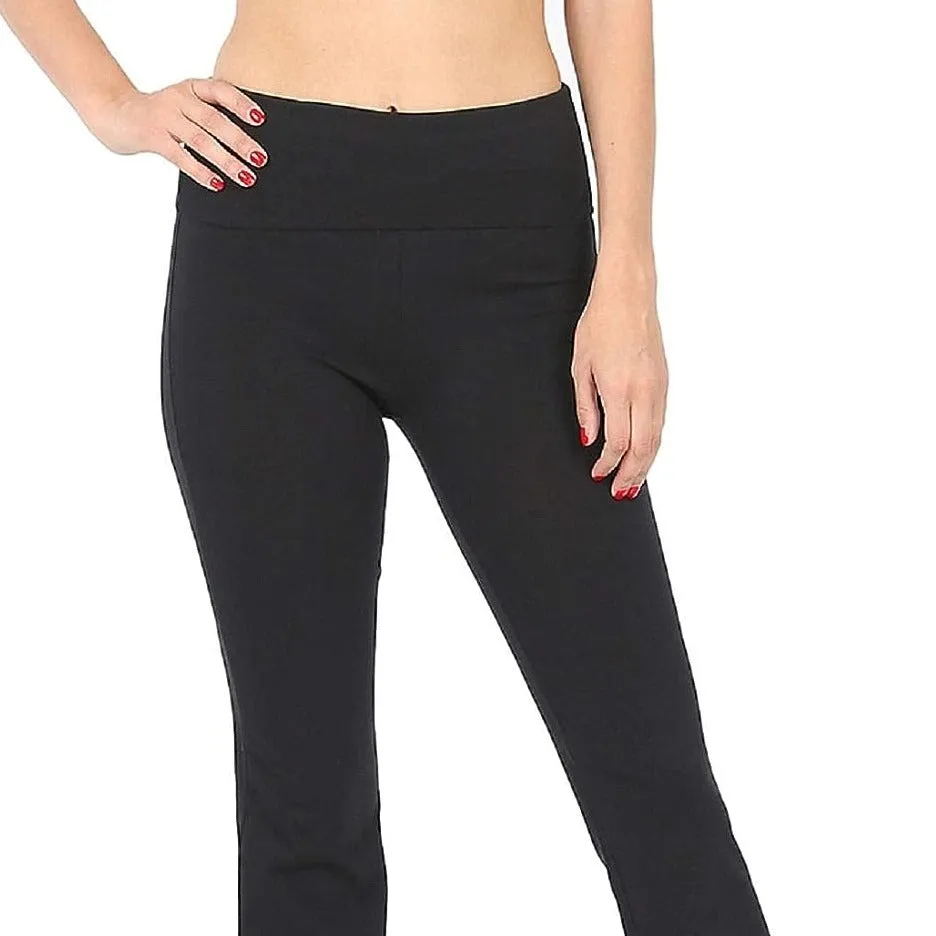 Zenana Women's Fold Over Cotton Yoga Pants